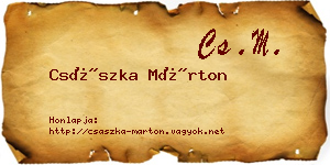 Császka Márton névjegykártya