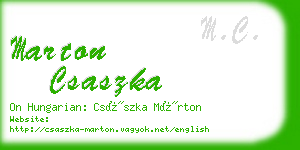 marton csaszka business card